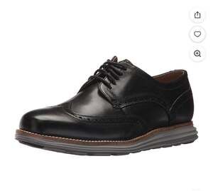 Cole Haan ØriginalGrand Wingtip Oxford Shoes in Black Leather Ironstone Sz 13 NE